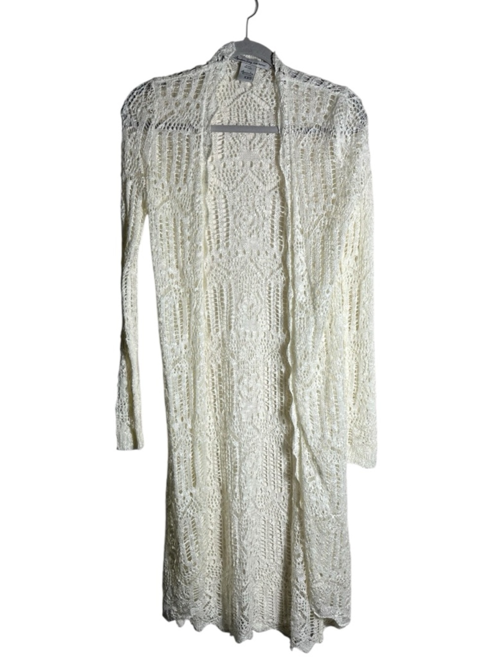 American Rag Open-Knit Crochet Cardigan in Cream
